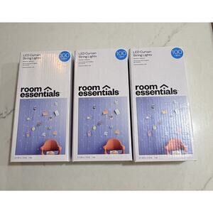 Room Essentials String Lights Set Of 3 Curtain Fairy Hanging Clips Dorm Bedroom